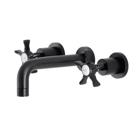Kingston Brass KS8120NX Two-Handle Wall Mount Bathroom Faucet, Matte Black KS8120NX